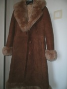 SHEARLING PIĘKNY NATURALNY KAMEL KOŻUCH OBSZYCIA AFGHAN PENNY LANE 36/38