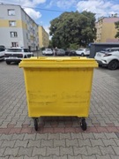 Kosz 770 l do segregacji odpadów ZÓŁTY na kołach Solidny CONTENAUR 