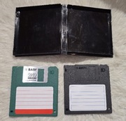 BASF i EMTEC  2 dyskietki komputerowe 3.5" 1,44 MB + etui plastikowe czarne