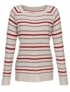 Sweter wielokolorowy z okrągłym dekoltem LAURA KENT 48/50 