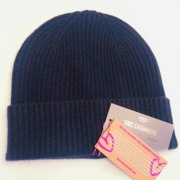 Czapka 100% kaszmir Zwillingsherz ciemnogranatowa granat uniseks