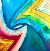 obraz - abstrakcja - ręcznie malowany - akryl