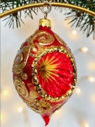 Bombka choinkowa Cytrynka Reflektor szklane ozdoby retro styl jak  prl 