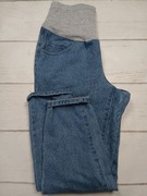 Jeansy ciążowe z elastycznym pasem niebieskie wygodne na co dzień M