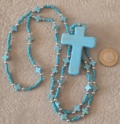 DUŻY Naszyjnik z Watykanu. Różaniec. PREZENT dla Babci. Maj 2025(T).