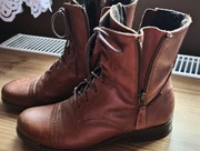 Lasocki skórzane botki kozaki skóra naturalna brązowe 39