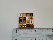 Magnes na lodówkę - 677f. LITWA Szachownica METALOWY