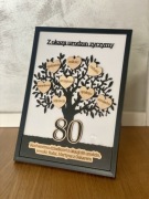 Prezent na urodziny PERSONALIZOWANE DRZEWO 40x30 cm grawer ramka jubileusz