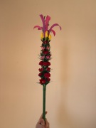 Ręcznie robiona palma wielkanocna 62 cm różowa z baziami – dekoracja 