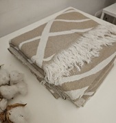 Wielofunkcyjny turecki bawełniany Peshtemal 100x180 brąz beż dwustronny