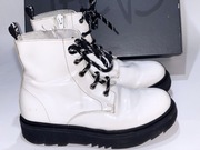 NERO GIARDINI włoskie białe skórzane martensy r. 34