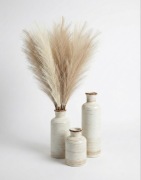 Zestaw BOHO: 3 Wazony Ceramiczne + 36 Traw Pampasowych 55cm NOWE