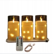 3-pak Świec Led z timerem akumulatorowe, dekoracja domu, ozdoby do salonu