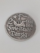 2 guldeny Wolnego Miasta Gdańska 1923 kopia