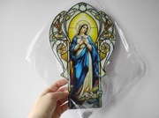 Nowy witraż witrażyk dekoracja okienna NMP Maryja