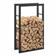 Stojak na drewno kominkowe czarny 60 x 25 x 100 cm