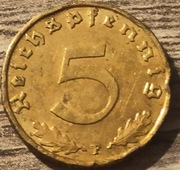 5 Reichspfennig 1939 F
