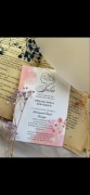 Zaproszenie na chrzest dla dziewczynki z kalką boho handmade
