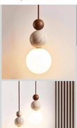 Nowoczesna lampa w stylu Wabi Sabi Stone Wood LED