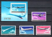 Korea 1978 rok Samoloty seria + blok komplet