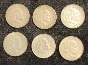 6 x 1 gulden holenderski srebro królowa Juliana 1954-1958 r.