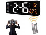 Zegar ścienny LED z pilotem – duży wyświetlacz, kalendarz i termometr