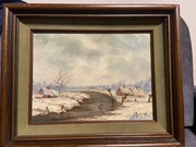 Pejzaż zimowy. Olej na płótnie. 