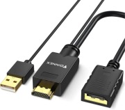 Przejściówka HDMI na DisplayPort, 4K przy 60 Hz, aktywna, HDMI męskie na DP