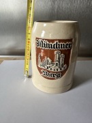 Stary ceramiczny Kufel do piwa z około 1930 r zamek Monachium rzadki