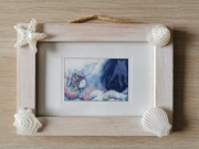 Drewniana rustykalna ramka na zdjęcie morska marynistyczna 