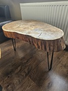 Stolik kawowy z plastra drewna-dąb 