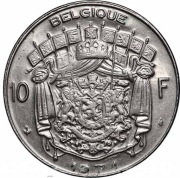 BELGIA 10 franków 1971 ,KM# 155.1, AU, tekst francuski