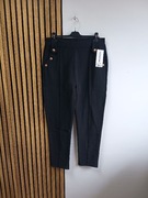 Czarne eleganckie spodnie z guzikami elastyczne 6XL 7XL Plus Size 
