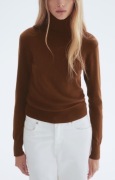 H&M__Brązowy damski cienki sweter golf roz. M/38 wiskoza