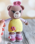 Słodka misia, miś na szydełku, szydełkowy miś, dla dziewczynki  