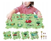 Gra planszowa Tor wyścigowy Labirynt Układanka logiczna 8-części Zielony