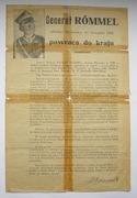1945 ulotka propaganda Generał Rommel powraca do kraju.