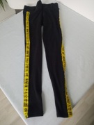 Megi czarne damskie legginsy sportowe z lampasami r M