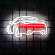 Neon LED na Ścianę USB Porsche 911 Lampka do Pokoju Salonu Garażu Prezent  