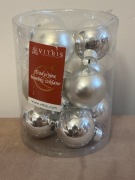 Bombki szklane 4cm 7 szt Srebrny Vitbis