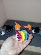 Tęczowy kotek amigurumi handmade 