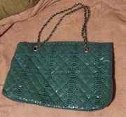 Dorothy Perkins torebka turkus wzór wąż łańcuszki duża na ramię stan BDB