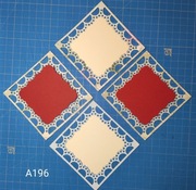 SCRAPKI KRAKÓW  kwadratowe ażurowe ramki serwetki 4 szt. (A196)