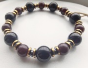 Bransoletka Onyks Granat Hematyt rękodzieło 