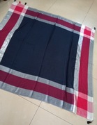 Chusta apaszka szal granat szal wiskoza 136 x 140 cm srebrna nitka chwosty