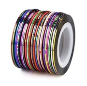 Tasiemki taśma ozdobna samoprzylepna do paznokci 4 sztuki mix kolorów