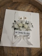 Wyjątkowy duży Telegram Ślubny handmade w pudełku z okienkiem 