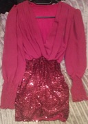 Sukienka cekinowa bordowa 