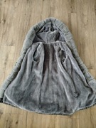 Czarna jeansowa zimowa kurtka płaszczyk futro L (40)