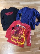 Koszulka z długim rękawem zestaw 3 sztuki zara ninjago stranger things 